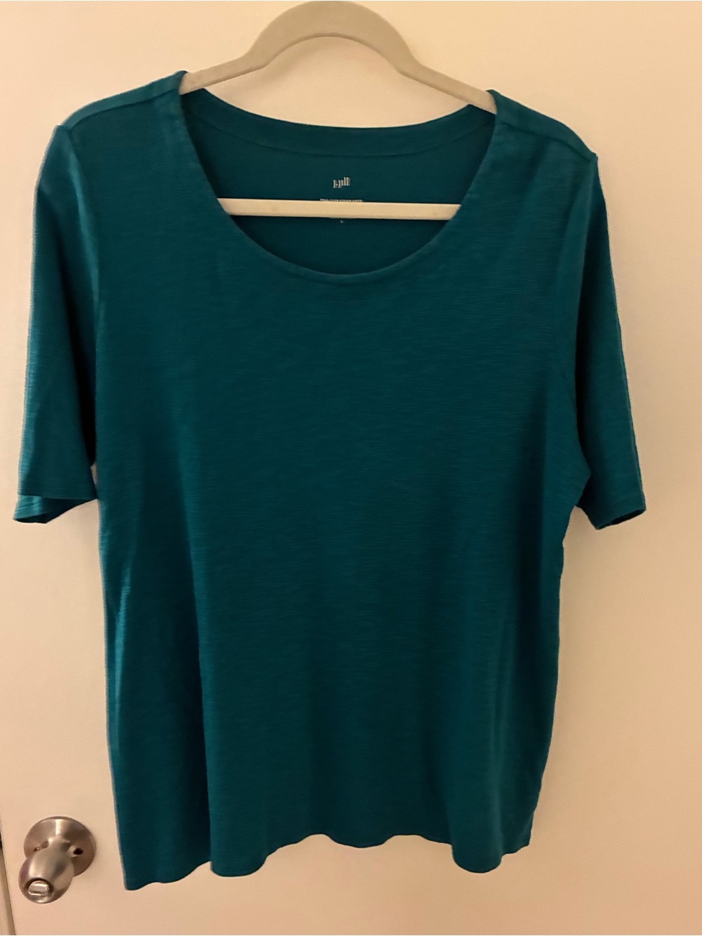 J. Jill Teal Scoop-Neck Short Sleeve Top